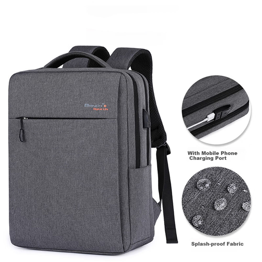 Рюкзак модель Brinch BW-371, материал полиэстер, размер 14-16", Темно-серый