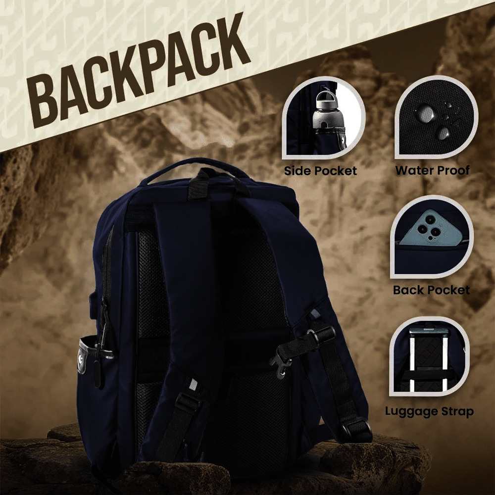 Рюкзак модель 20061, Oxford материал, размер 27x45x14 см, Usb, синий 