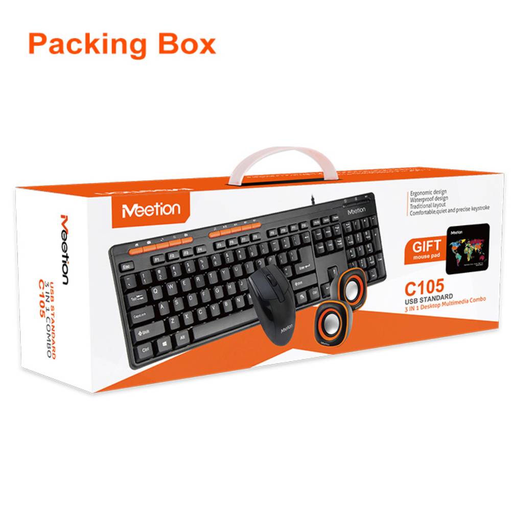 Комплект (клавиатура, мышь, колонки, коврик) Meetion C105