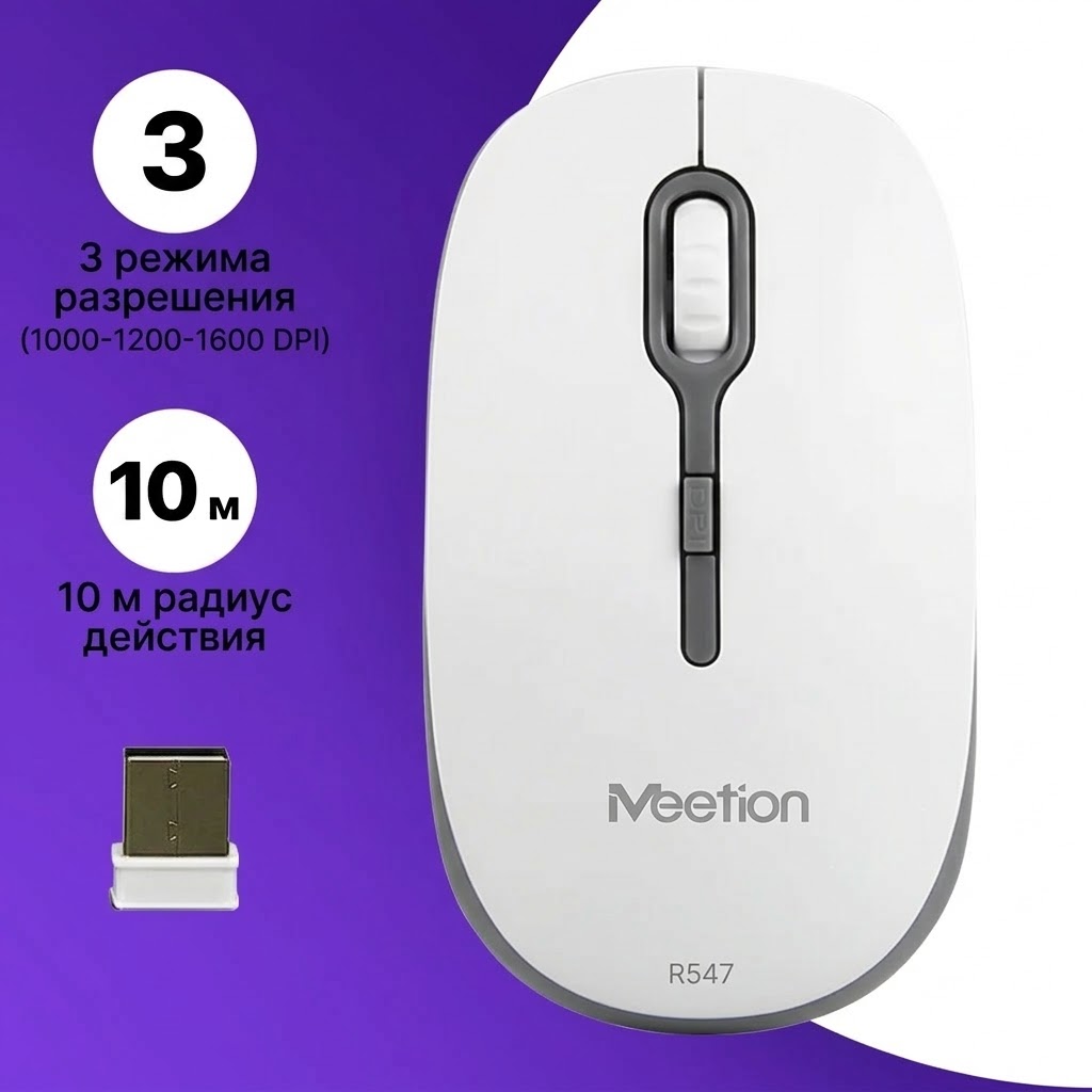 Беспроводная мышь Meetion R547 (белый)