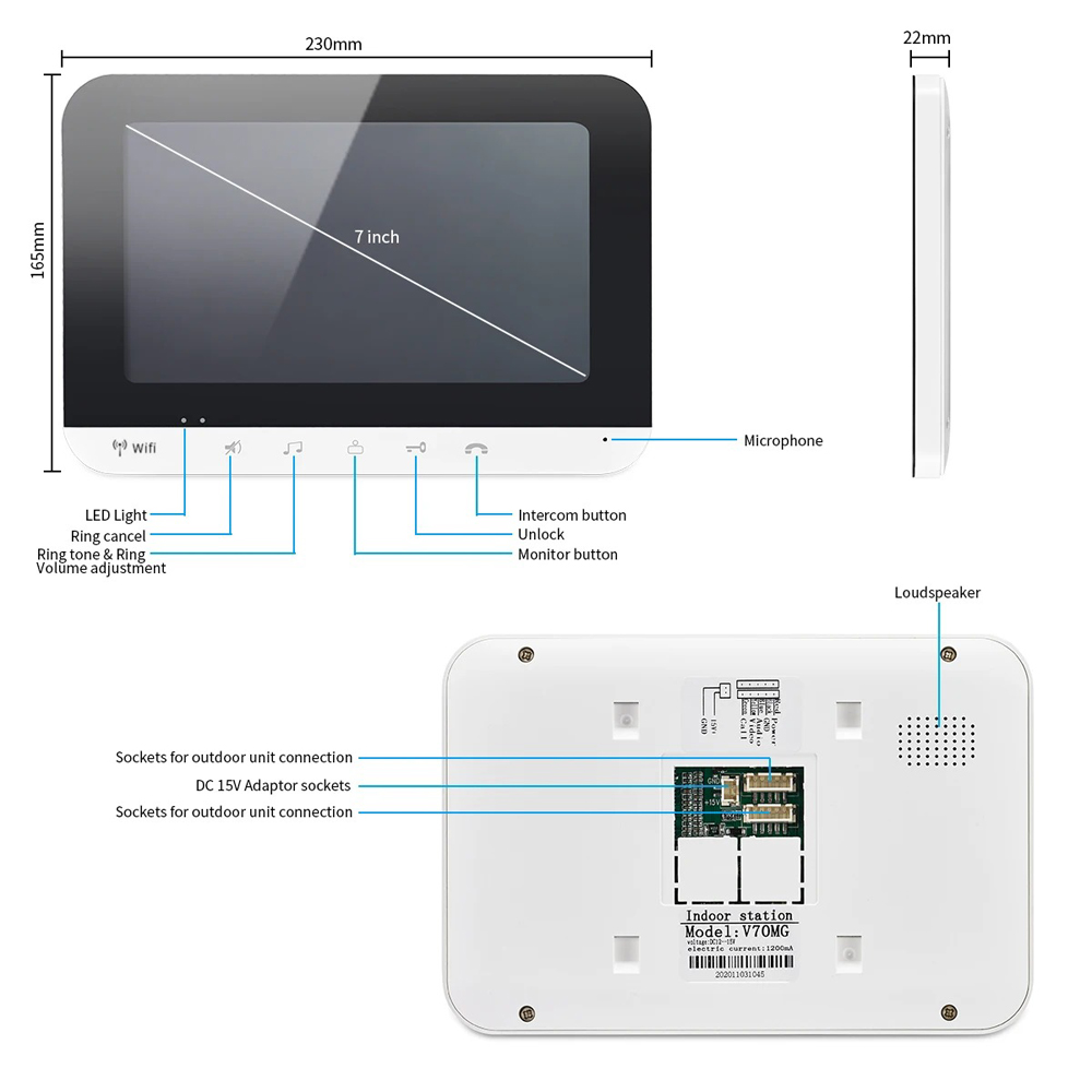 DOMOFON V70MG-WIFI M4
