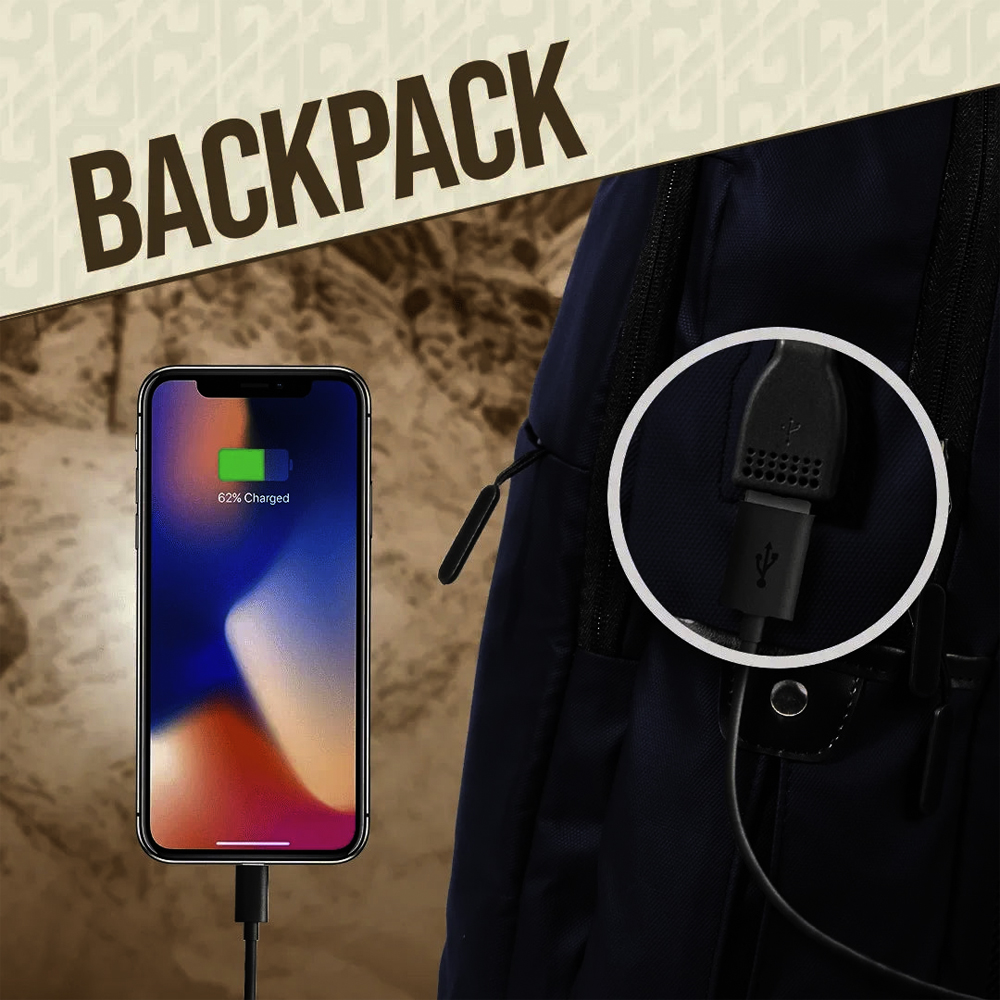 Рюкзак модель 20061, Oxford материал, размер 27x45x14 см, Usb, синий 