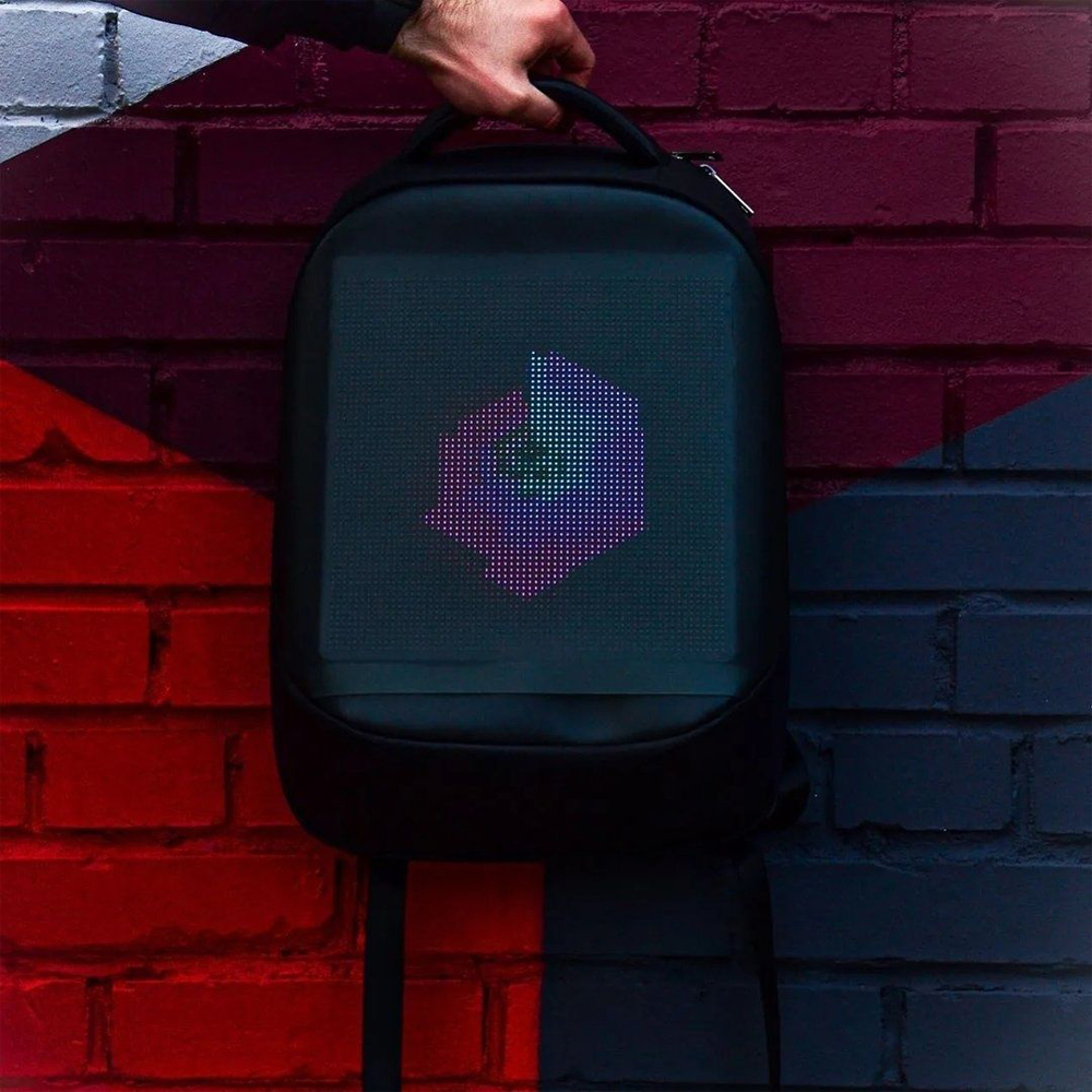 Рюкзак с LED экраном 15.6", полиэстер материал, черный