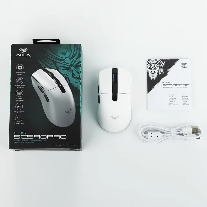 Беспроводная мышь AULA  SC590 Pro белый
