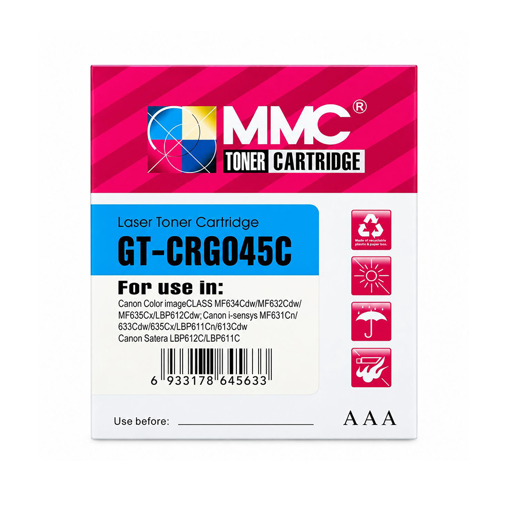Картридж MMC GT-CRG045C Cyan Canon MF 631-635 LBP 611 612 613