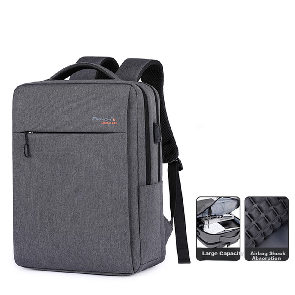 Рюкзак модель Brinch BW-371, материал полиэстер, размер 14-16", Темно-серый