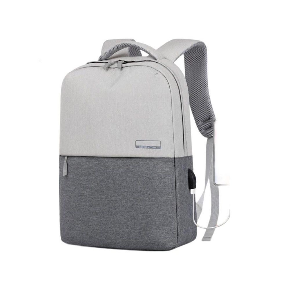 Рюкзак модель Brinch BW-003, материал Оксфорд+Дакрон, размер 14-16", серый