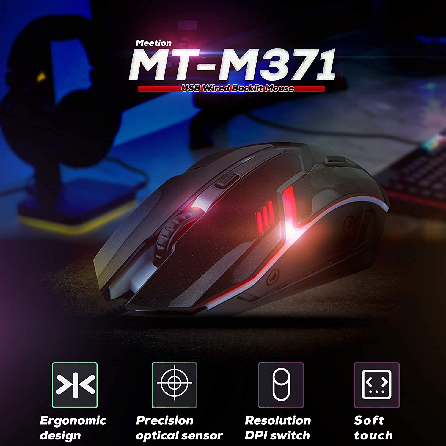 Проводная мышь MeeTion MT-M371