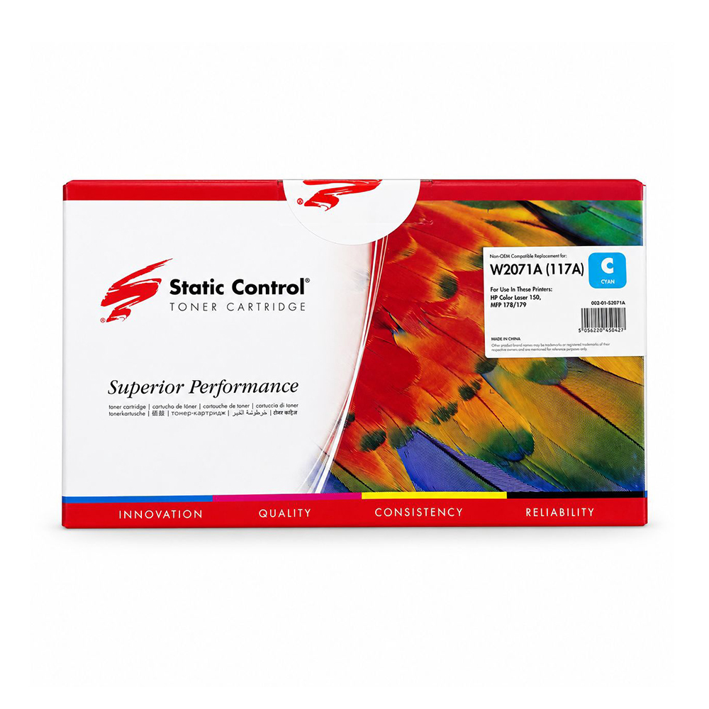 Картридж Static Control (002-01-S2071A) W2071A (117A)  Cyan HP Color Laser 150 MFP 178 179