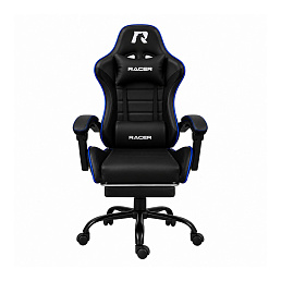 Игровое кресло Racer Mustang, черный с синей линией, 90 кг