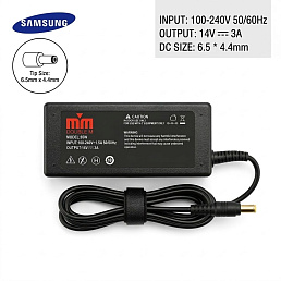 Зарядное устройство для ноутбука Samsung  Laptop Adapter 14V 3A   6.5*4.4mm  65W with pin inside